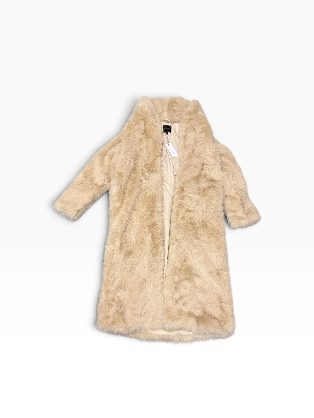 Dynamite women Plush Faux Fur Coat in Cream,NWT,Sz medium